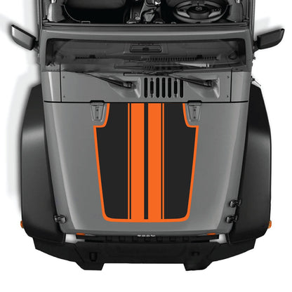 CarCode hood decal for Jeep Wrangler JK/JKU 2007-2018, style #44, featuring bold graphic design on the vehicle's hood.