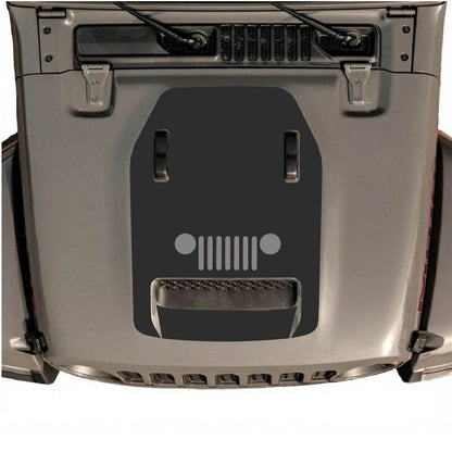 CarCode hood decal for Jeep Wrangler JL/JLU Rubicon 392 and JT Gladiator Mojave, style #50, shown on vehicle hood.