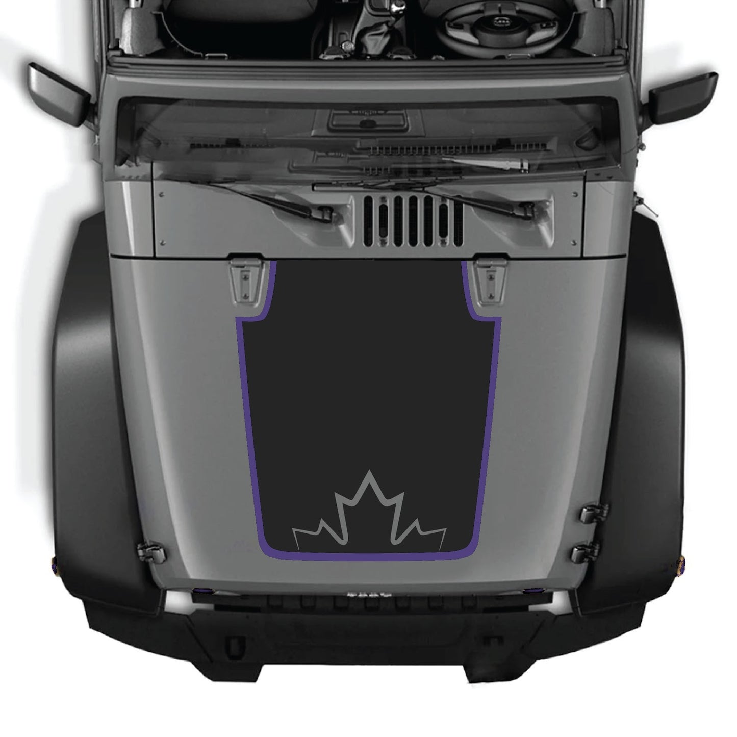 CarCode Jeep Wrangler JK/JKU 2007-2018 hood decal in Style #73, featuring a bold design on the vehicle's hood.