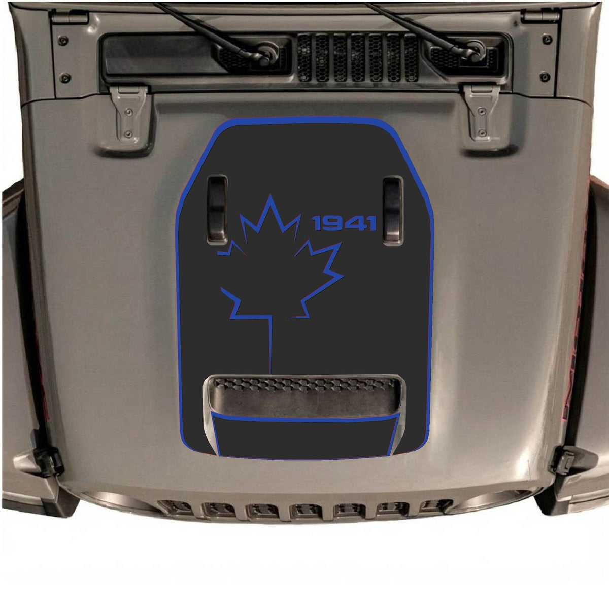 Décalcomanie de capot Jeep Wrangler JL/JLU Rubicon 392 et JT Gladiator Mojave par CarCode, style n°21, au design graphique audacieux sur le capot du véhicule.