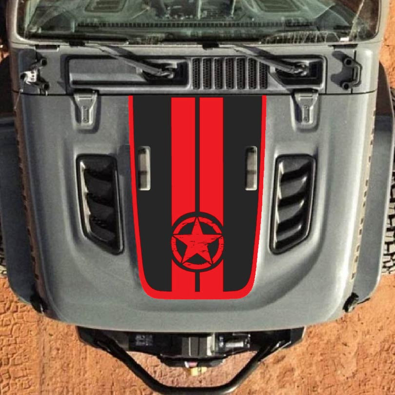 Hood Decal for Jeep Wrangler JL JLU Gladiator JT Rubicon Hood 2018+ Style #53