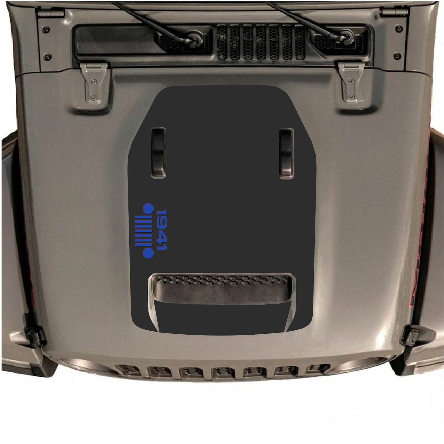 Jeep Wrangler JL/JLU Rubicon 392 and Gladiator Mojave hood decal by CarCode, featuring bold design on vehicle's hood.