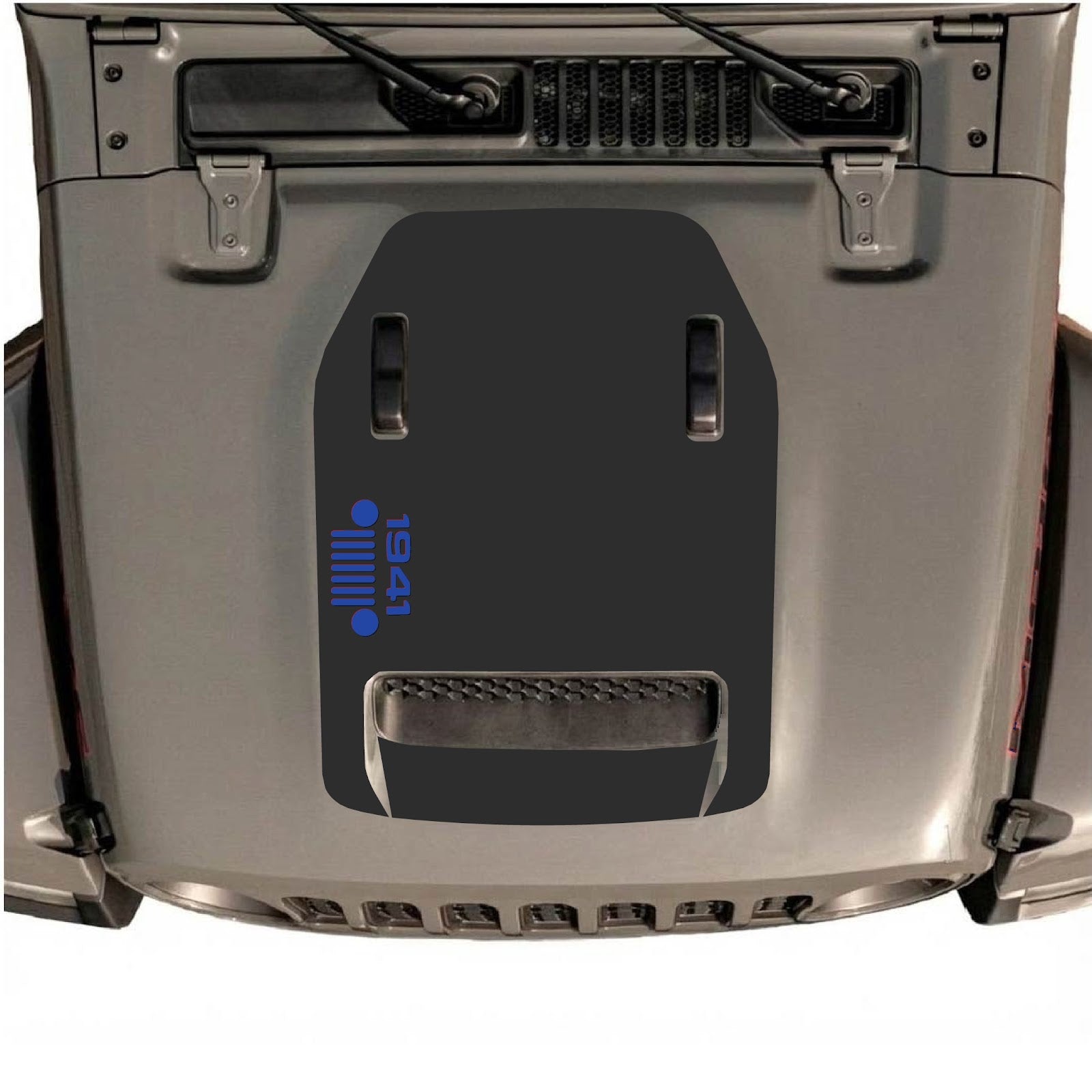 Jeep Wrangler JL/JLU Rubicon 392 and Gladiator Mojave hood decal by CarCode, featuring bold design on vehicle's hood.