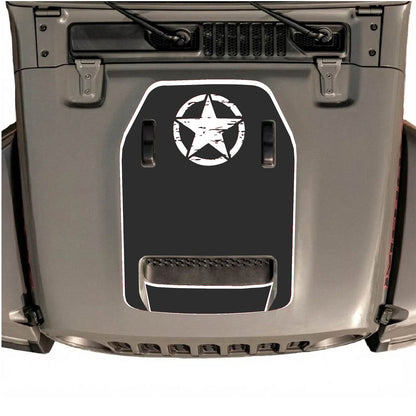 CarCode hood decal for Jeep Wrangler JL/JLU Rubicon 392 and JT Gladiator Mojave 2020-2026, stylish and durable vinyl graphic.