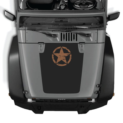 CarCode Jeep Wrangler JK/JKU hood decal in style #45, black and white graphic design on the vehicle's hood.