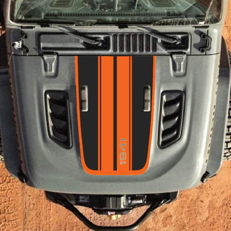 Hood Decal for Jeep Wrangler JL JLU Gladiator JT Rubicon Hood 2018+ Style #100