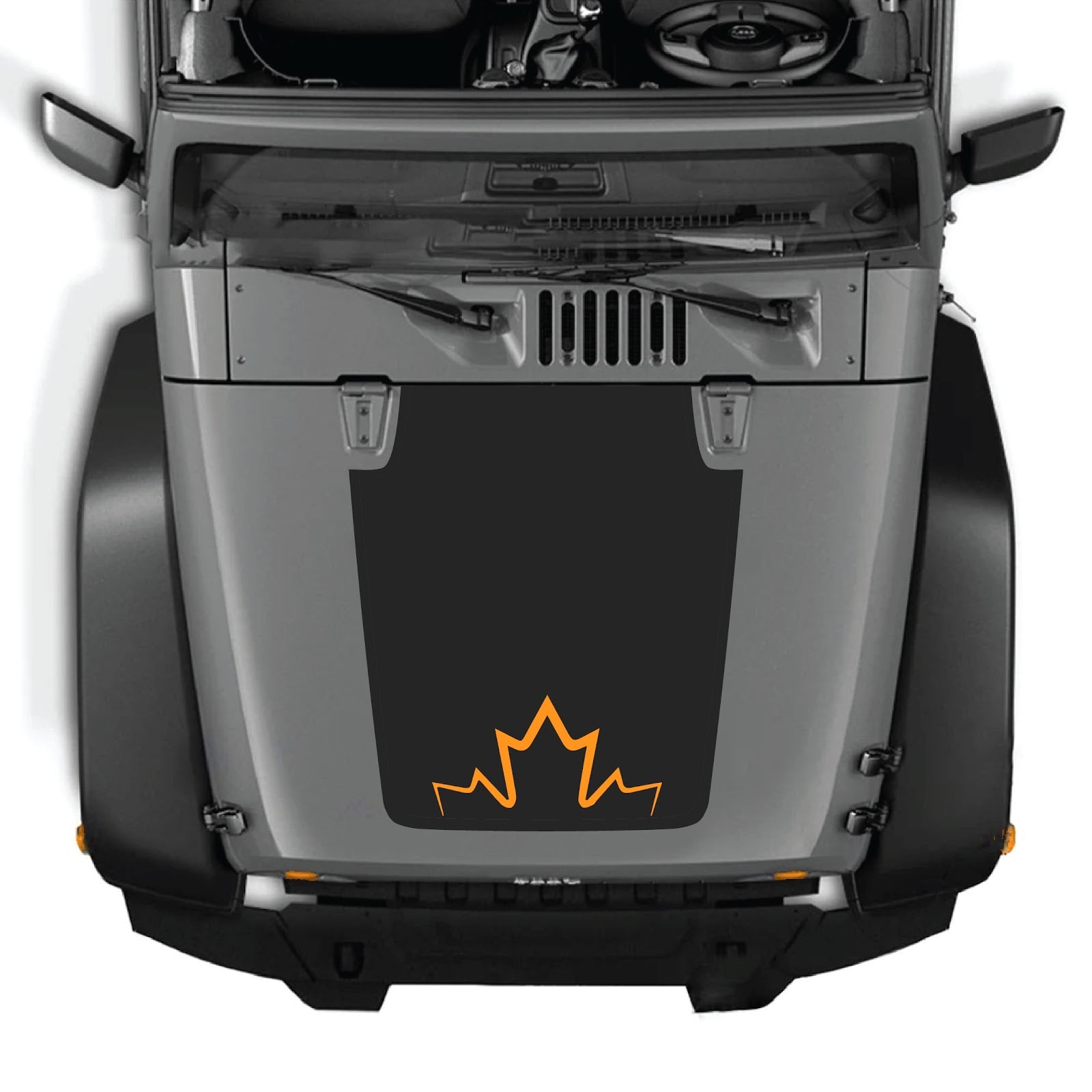 CarCode hood decal for Jeep Wrangler JK/JKU 2007-2018, style #11, featuring bold graphic design on the vehicle's hood.