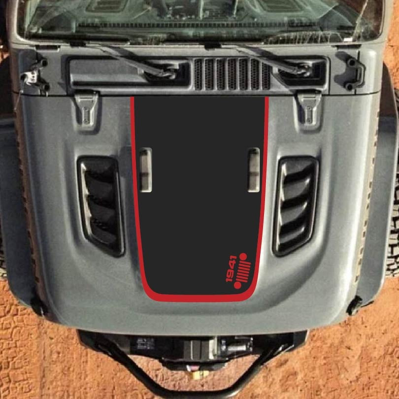 Hood Decal for Jeep Wrangler JL JLU Gladiator JT Rubicon Hood 2018+ Style #02
