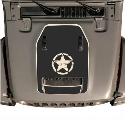 CarCode hood decal for Jeep Wrangler JL/JLU Rubicon 392 and JT Gladiator Mojave 2020-2026, style #45, shown on vehicle hood.