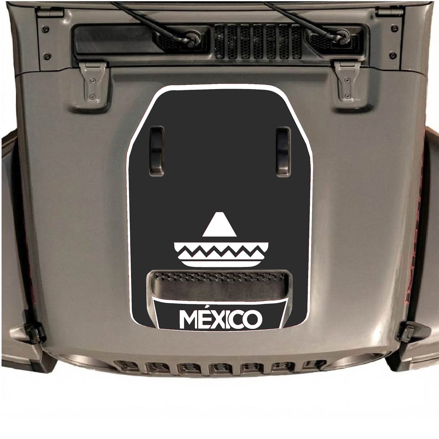 CarCode hood decal for Jeep Wrangler JL/JLU Rubicon 392 and JT Gladiator Mojave 2020-2026, stylish decal on vehicle hood.