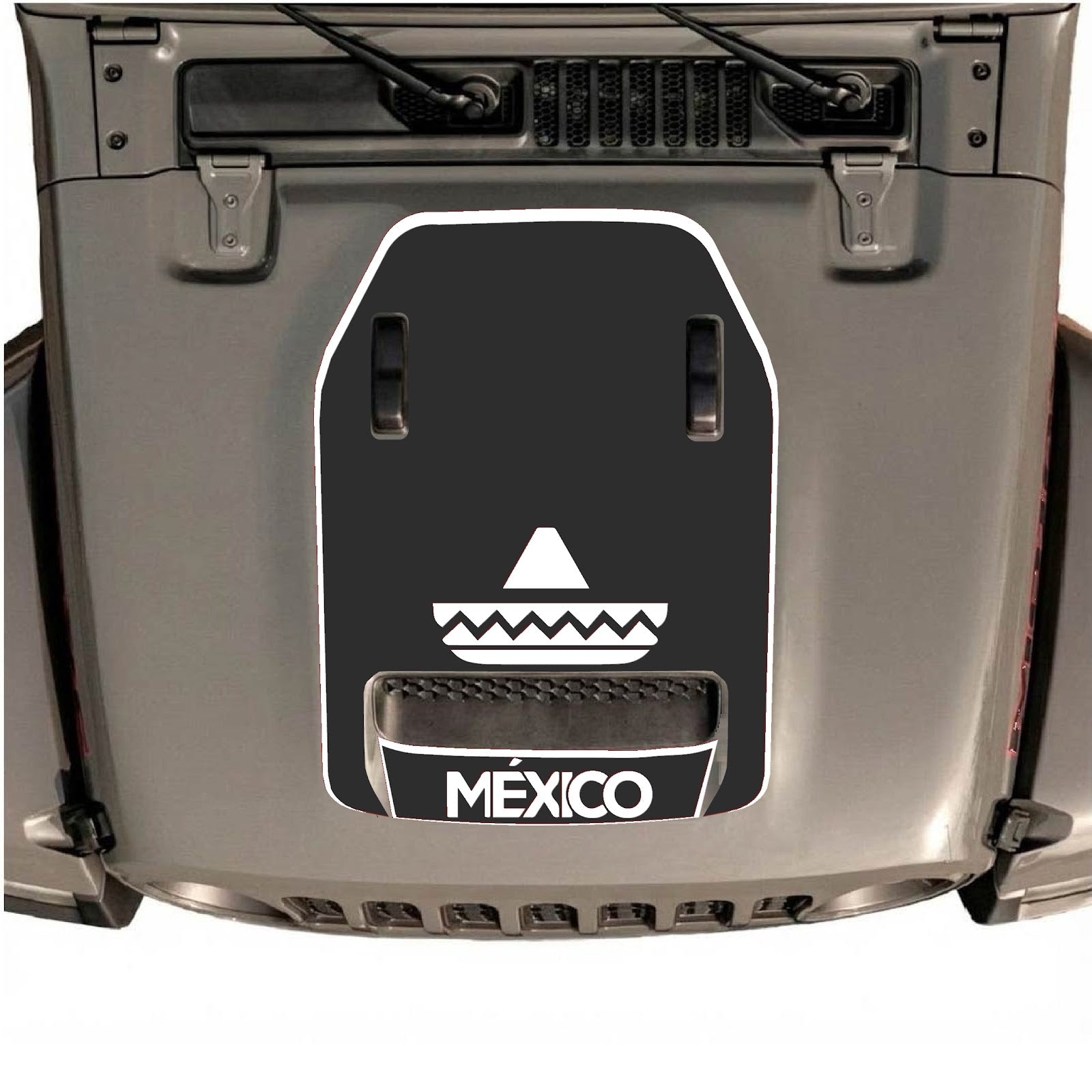 CarCode hood decal for Jeep Wrangler JL/JLU Rubicon 392 and JT Gladiator Mojave 2020-2026, stylish decal on vehicle hood.