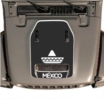 CarCode hood decal for Jeep Wrangler JL/JLU Rubicon 392 and JT Gladiator Mojave 2020-2026, stylish decal on vehicle hood.