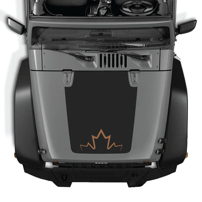 CarCode Jeep Wrangler JK/JKU hood decal, Style #11, black and white graphic design on the vehicle's hood.