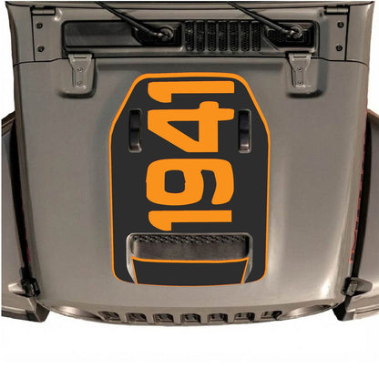 CarCode hood decal for Jeep Wrangler JL/JLU Rubicon 392 and Gladiator Mojave 2020-2026, style #01, shown on vehicle hood