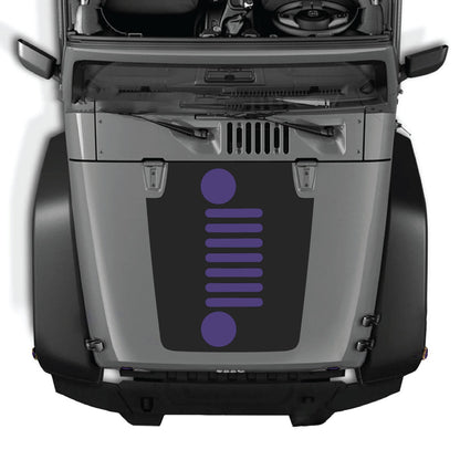 CarCode Jeep Wrangler JK/JKU hood decal, style #51, black and white design on the vehicle's hood, for 2007-2018 models