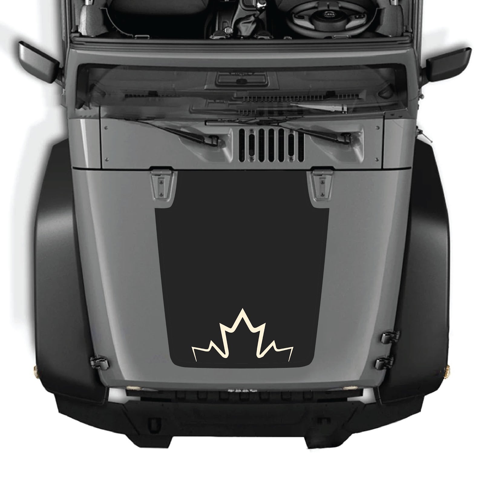 CarCode hood decal for Jeep Wrangler JK/JKU 2007-2018, Style #11, featuring bold graphic design on the vehicle’s hood.