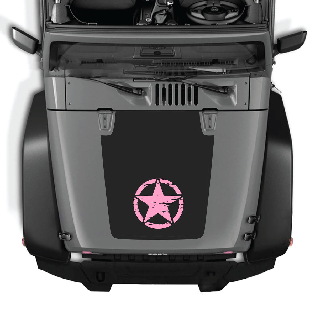 CarCode hood decal for Jeep Wrangler JK/JKU 2007-2018, style #13, featuring bold graphic design on the vehicle's hood.