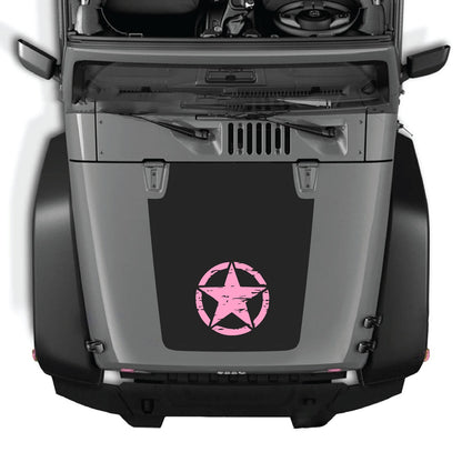 CarCode hood decal for Jeep Wrangler JK/JKU 2007-2018, style #13, featuring bold graphic design on the vehicle's hood.