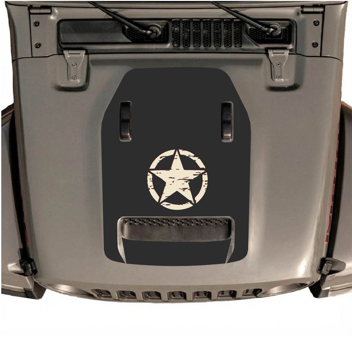 Jeep Wrangler JL/JLU Rubicon 392 and Gladiator Mojave hood decal by CarCode, style #46, featuring bold graphic design.