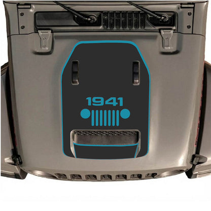 CarCode hood decal for Jeep Wrangler JL/JLU Rubicon 392 and JT Gladiator Mojave 2020-2026, stylish vehicle graphic design
