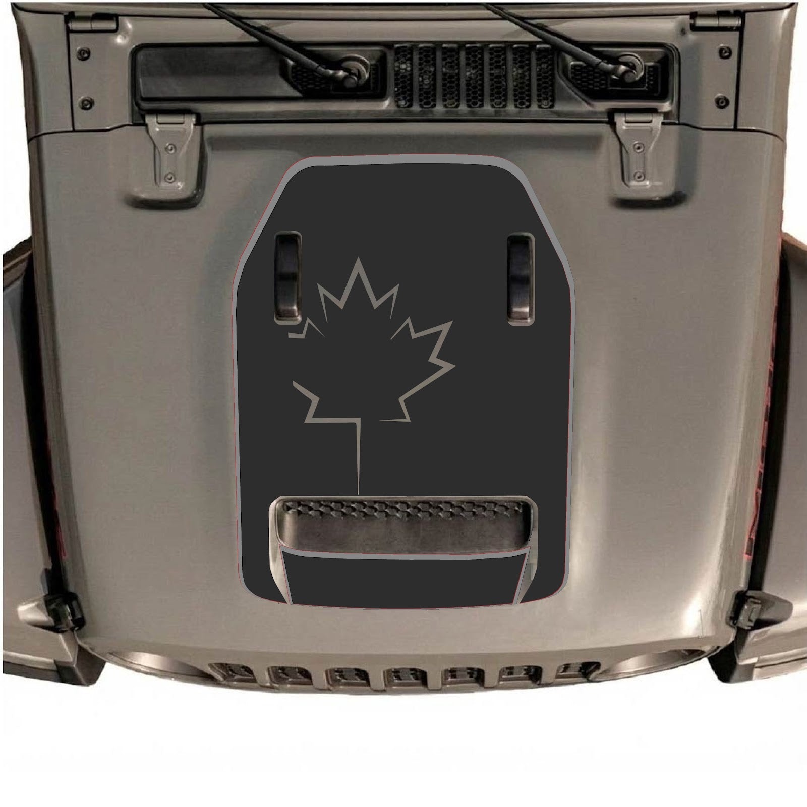 CarCode hood decal for Jeep Wrangler JL/JLU Rubicon 392 and JT Gladiator Mojave 2020-2026, stylish vinyl graphic on vehicle hood