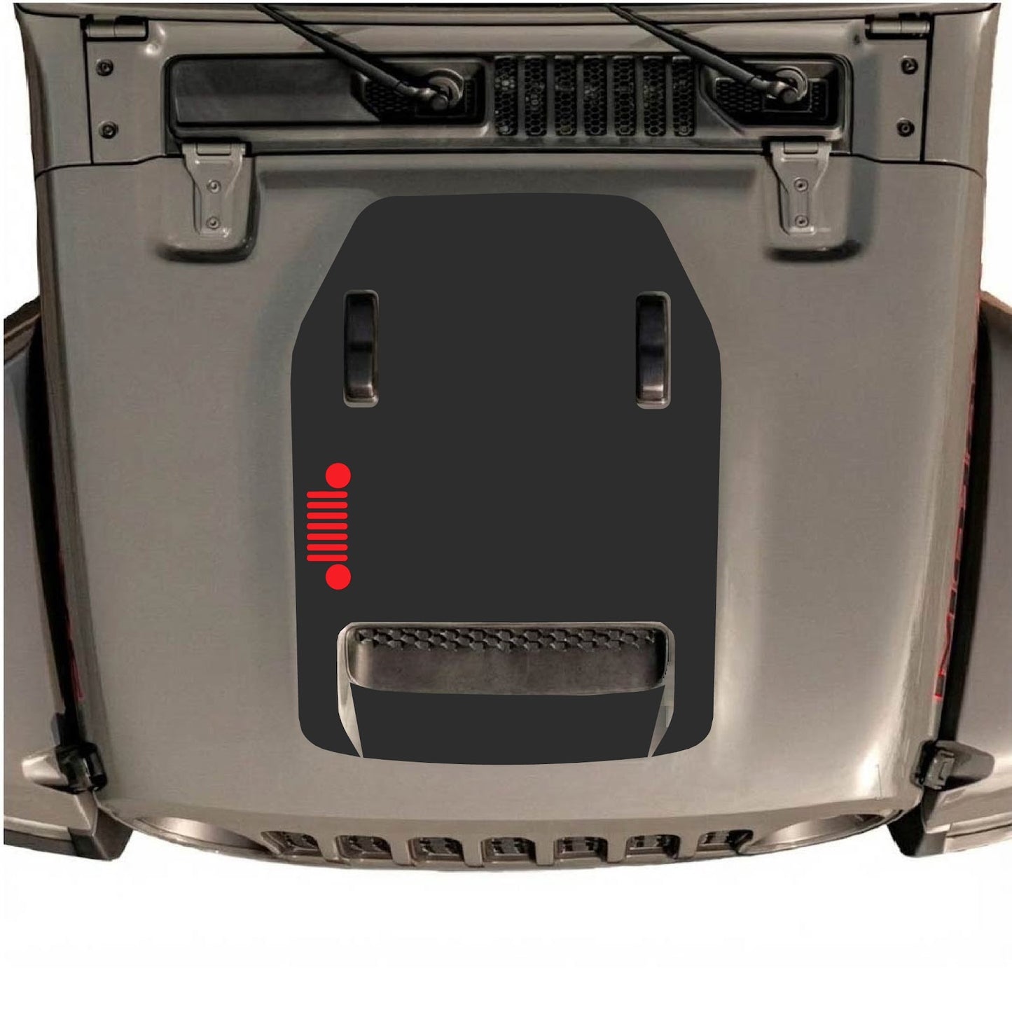 CarCode hood decal for Jeep Wrangler JL/JLU Rubicon 392 and JT Gladiator Mojave 2020-2026, style #54, displayed on vehicle hood