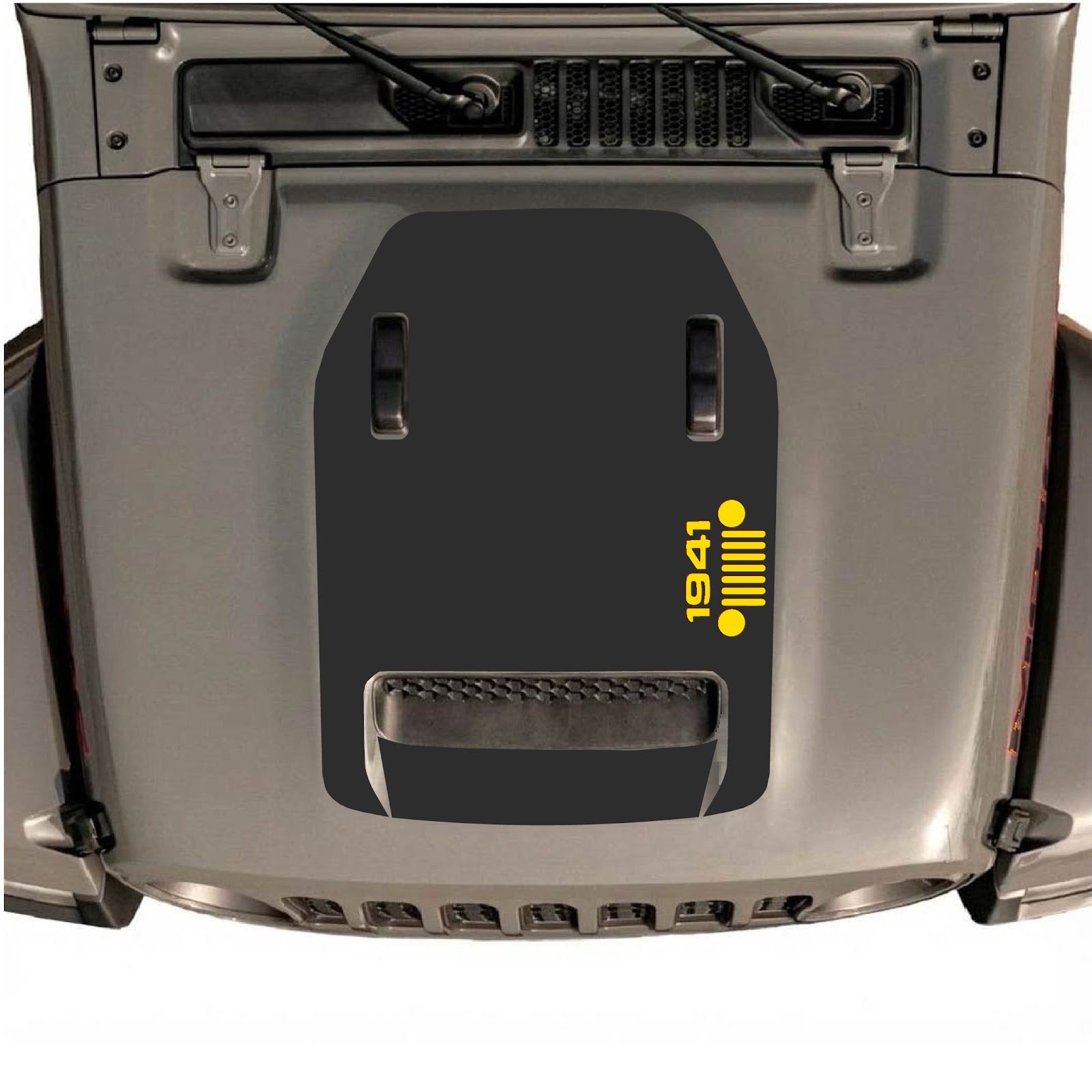 CarCode hood decal for Jeep Wrangler JL/JLU Rubicon 392 and JT Gladiator Mojave, style #56, featuring bold graphic design.