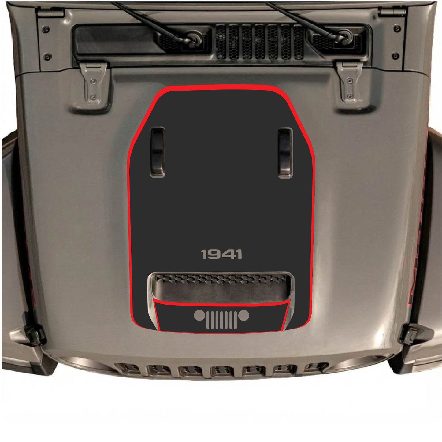 CarCode hood decal for Jeep Wrangler JL/JLU Rubicon 392 and JT Gladiator Mojave, stylish design for 2020-2026 models.