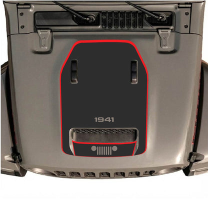 CarCode hood decal for Jeep Wrangler JL/JLU Rubicon 392 and JT Gladiator Mojave, stylish design for 2020-2026 models.
