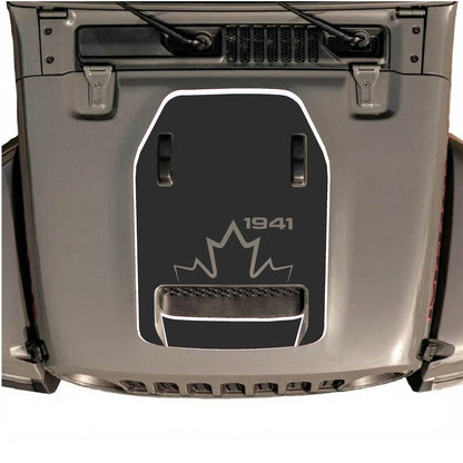 CarCode hood decal for Jeep Wrangler JL/JLU Rubicon 392 and Gladiator Mojave, style #77, shown on vehicle hood.