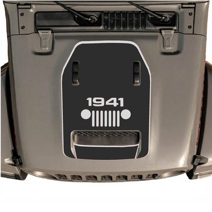 CarCode hood decal for Jeep Wrangler JL/JLU Rubicon 392 and JT Gladiator Mojave, style #47, shown on vehicle's hood.