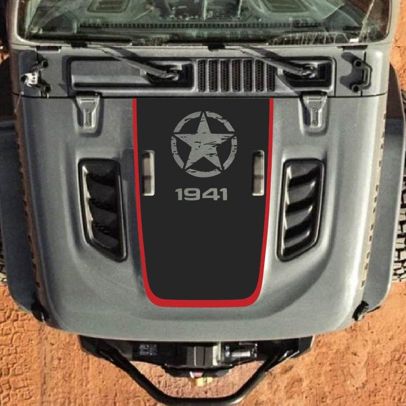 Hood Decal for Jeep Wrangler JL JLU Gladiator JT Rubicon Hood 2018+ Style #86
