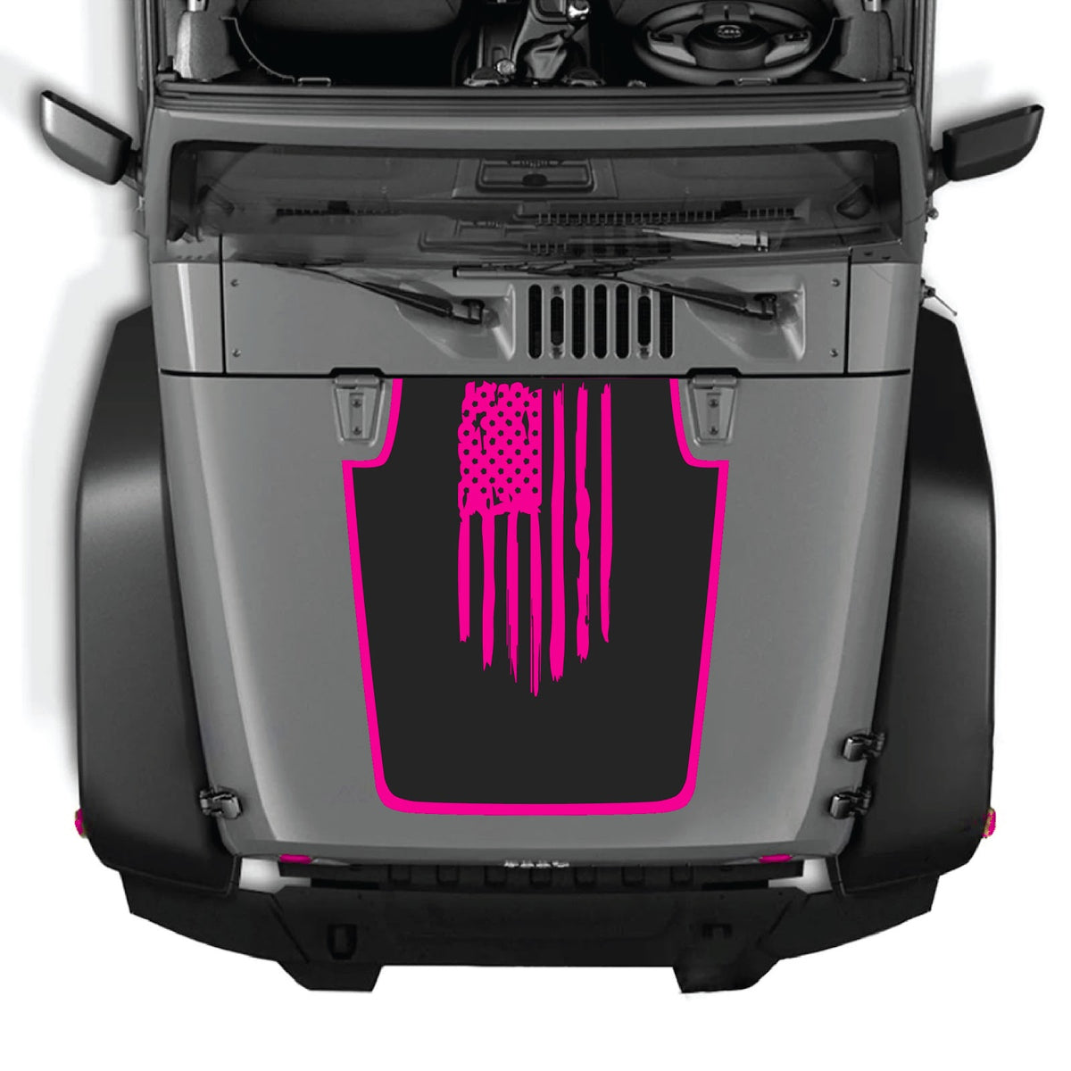 CarCode hood decal for Jeep Wrangler JK/JKU 2007-2018, style #05, featuring a sleek design on the vehicle's hood.