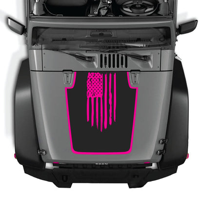 CarCode hood decal for Jeep Wrangler JK/JKU 2007-2018, style #05, featuring a sleek design on the vehicle's hood.