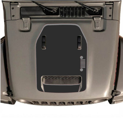 CarCode hood decal for Jeep Wrangler JL/JLU Rubicon 392 and JT Gladiator Mojave, style #57, shown on vehicle hood.