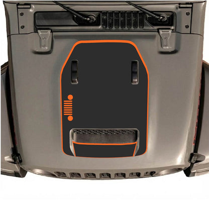 CarCode Jeep Wrangler JL/JLU Rubicon 392 and JT Gladiator Mojave hood decal, style #53, with bold graphic design on vehicle hood.