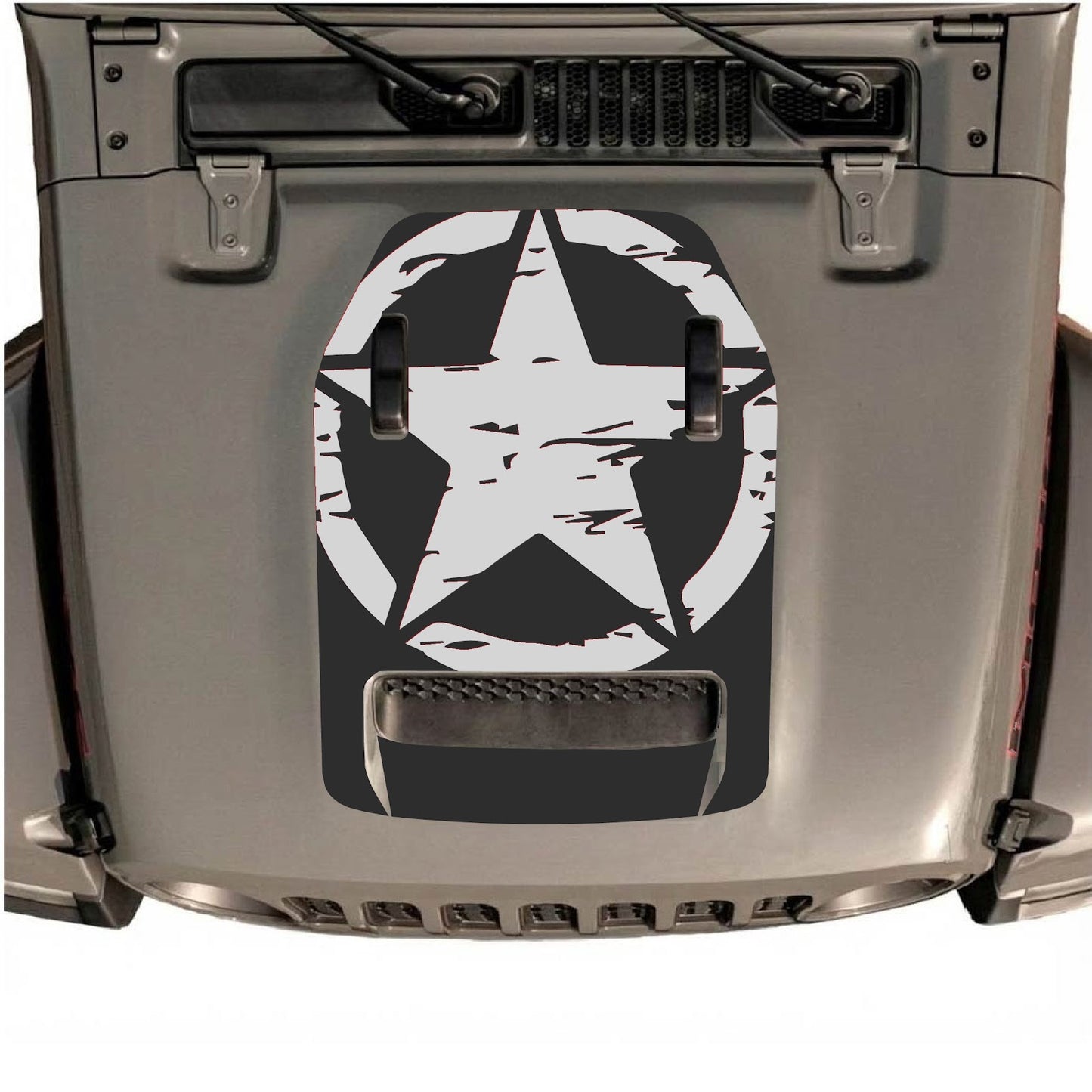 CarCode hood decal for Jeep Wrangler JL/JLU Rubicon 392 and JT Gladiator Mojave 2020-2026, style #36, featuring bold graphic design.