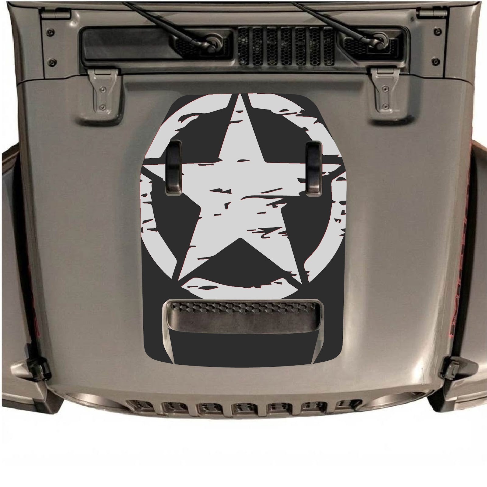 CarCode hood decal for Jeep Wrangler JL/JLU Rubicon 392 and JT Gladiator Mojave 2020-2026, style #36, featuring bold graphic design.