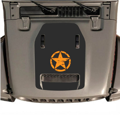 CarCode hood decal for Jeep Wrangler JL/JLU Rubicon 392 and JT Gladiator Mojave, style #46, visible on vehicle hood in the image.