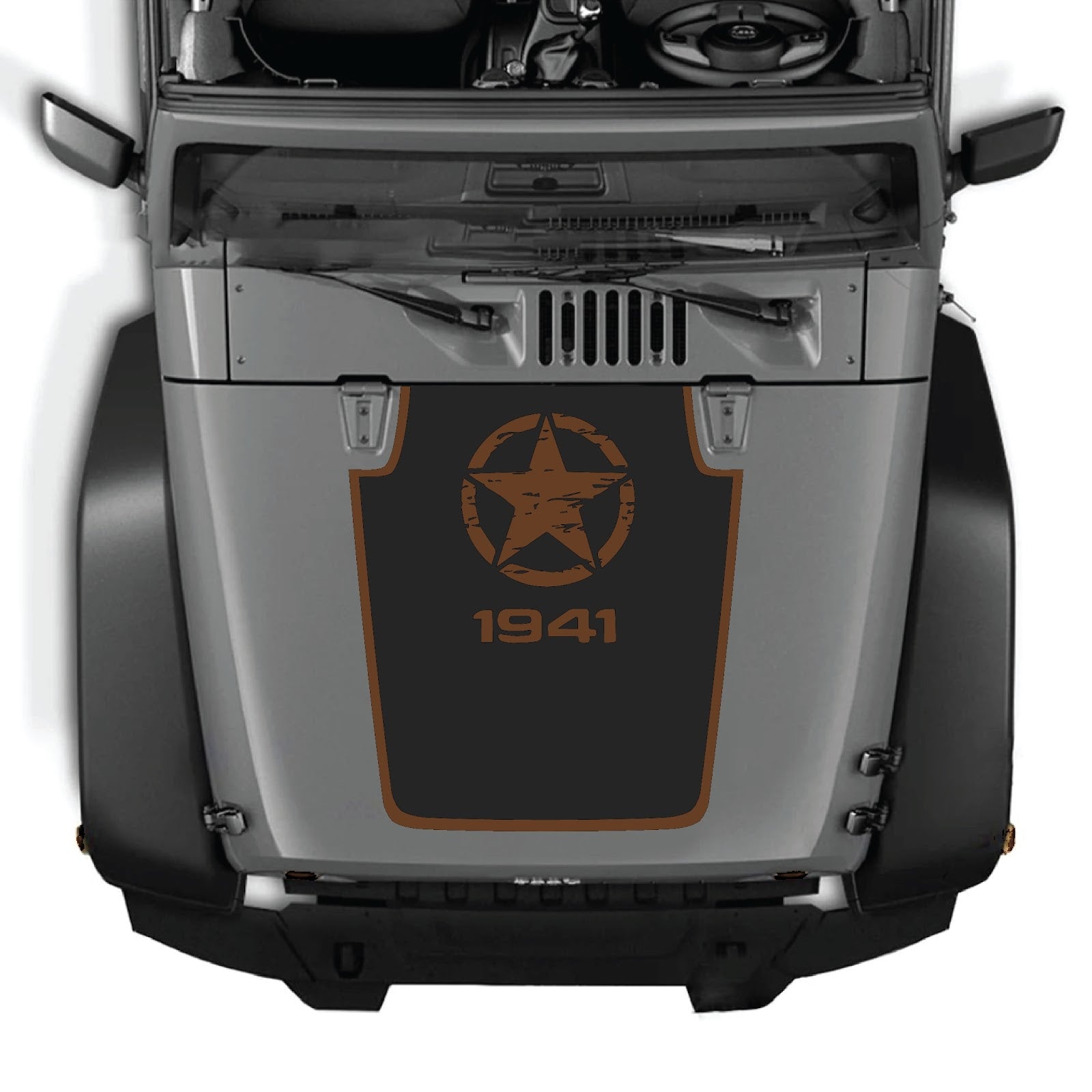 CarCode hood decal for Jeep Wrangler JK/JKU 2007-2018, Style #47, featuring bold graphic design on the vehicle's hood.