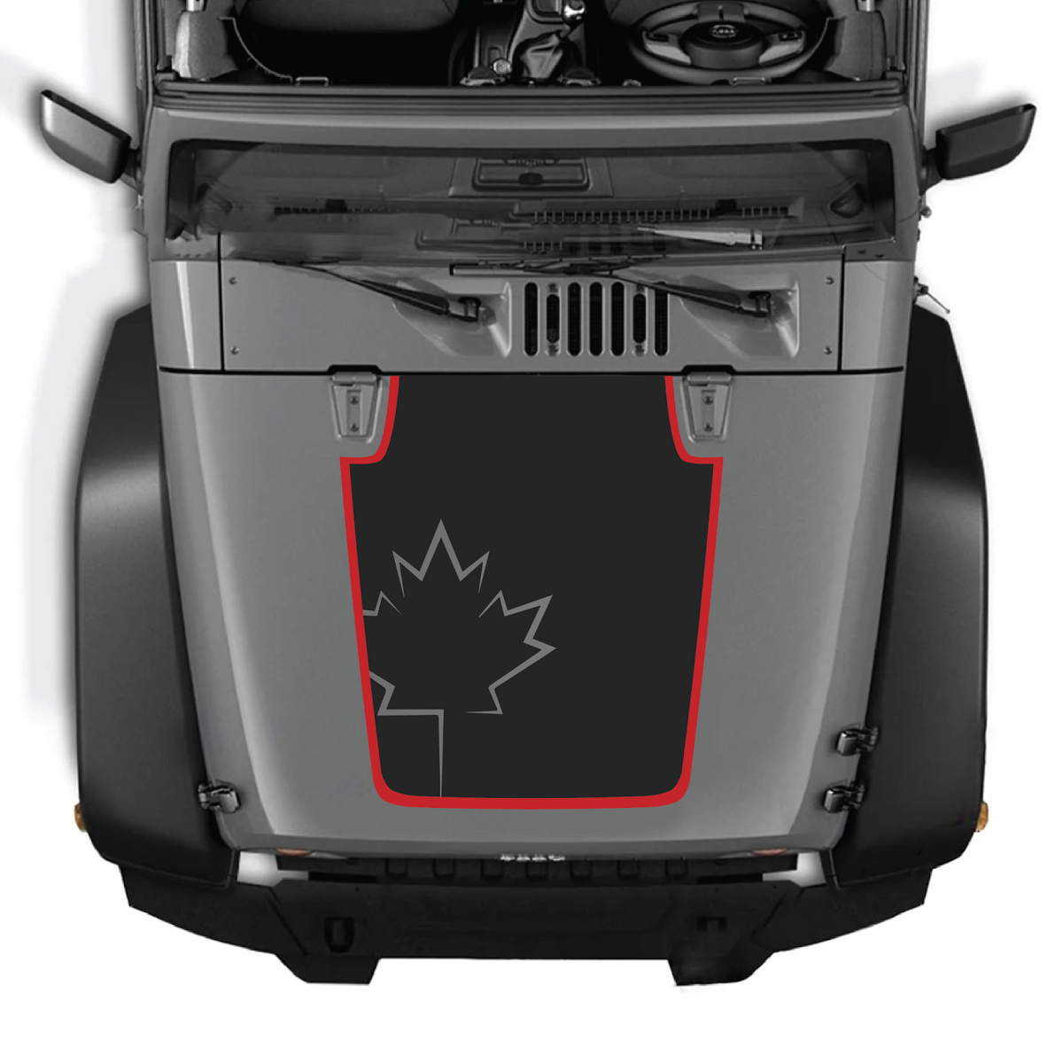 CarCode hood decal for Jeep Wrangler JK/JKU 2007-2018, Style #71, featuring bold graphic design on the vehicle's hood.