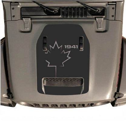 CarCode hood decal for Jeep Wrangler JL/JLU Rubicon 392 and JT Gladiator Mojave 2020-2026, style #22, shown on vehicle hood