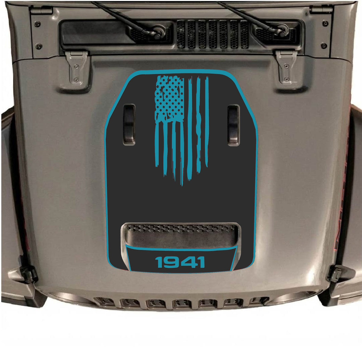 CarCode hood decal for Jeep Wrangler JL/JLU Rubicon 392 and JT Gladiator Mojave 2020-2026, stylish sticker design on vehicle hood