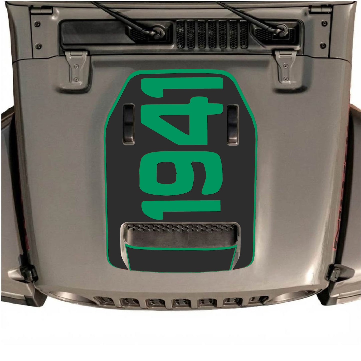 CarCode hood decal for Jeep Wrangler JL/JLU Rubicon 392 and JT Gladiator Mojave, stylish decal design on vehicle hood