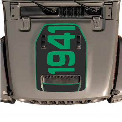 CarCode hood decal for Jeep Wrangler JL/JLU Rubicon 392 and JT Gladiator Mojave, stylish decal design on vehicle hood