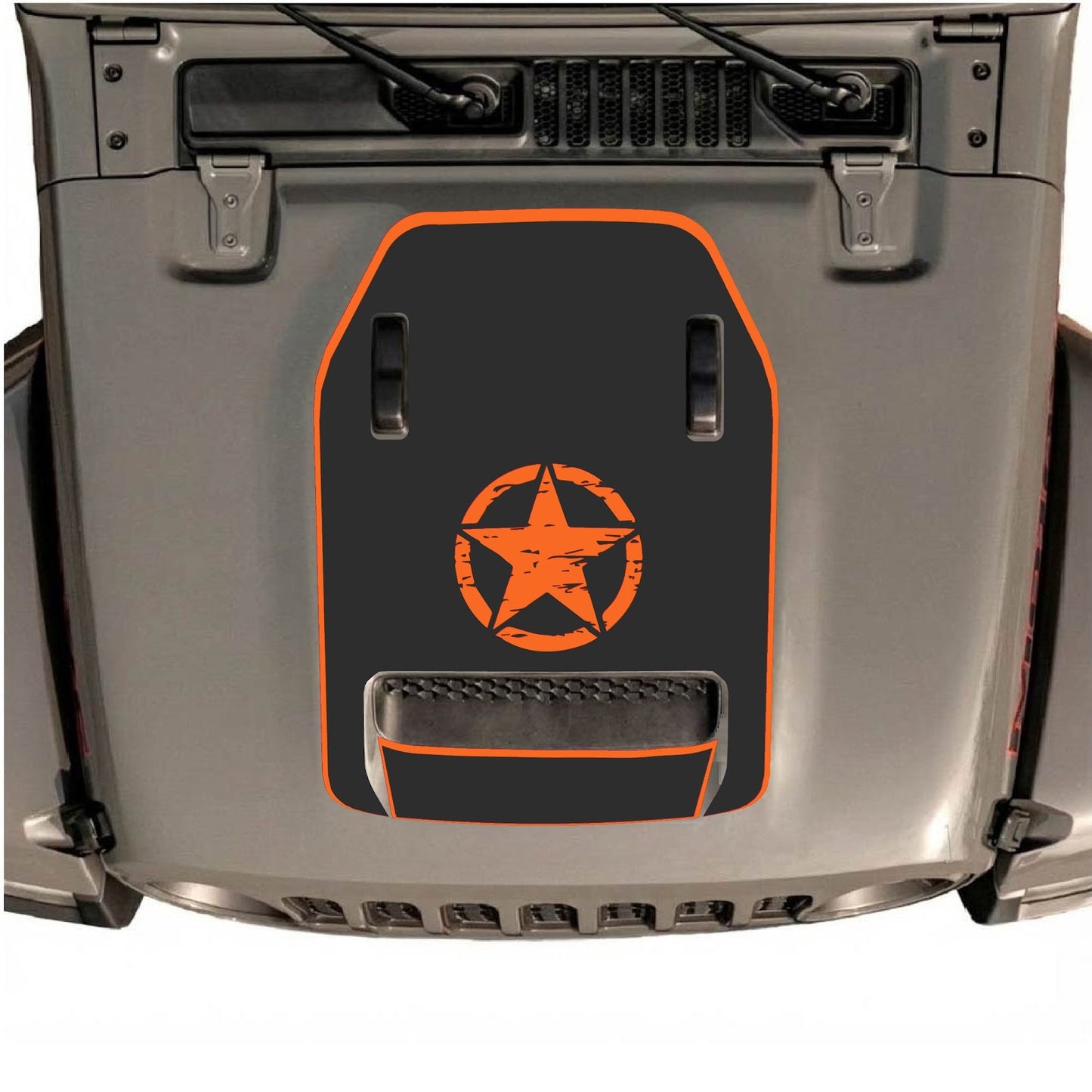 CarCode hood decal for Jeep Wrangler JL/JLU Rubicon 392 and JT Gladiator Mojave 2020-2026, stylish vehicle decal design