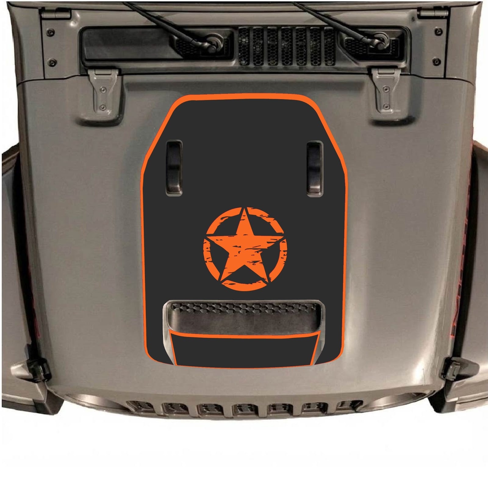 CarCode hood decal for Jeep Wrangler JL/JLU Rubicon 392 and JT Gladiator Mojave 2020-2026, stylish vehicle decal design