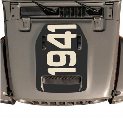 CarCode hood decal for Jeep Wrangler JL/JLU Rubicon 392 and JT Gladiator Mojave, style #02, featuring bold design on vehicle hood.
