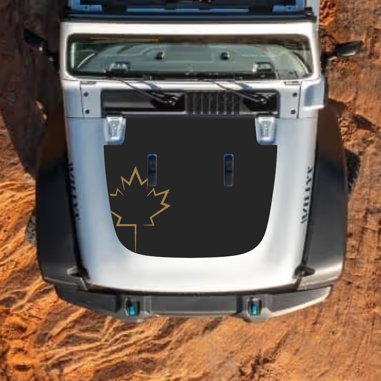 CarCode hood decal for Jeep Wrangler JL JLU and Gladiator JT, stylish standard hood decal with #13 design on vehicle hood.