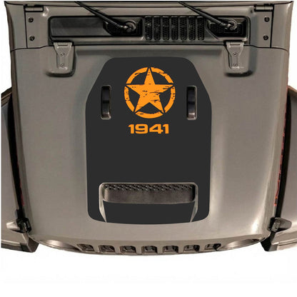 Autocollant de capot CarCode pour Jeep Wrangler JL/JLU Rubicon 392 et JT Gladiator Mojave, style #38, visible sur le capot du véhicule.